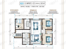 正鼎·裕园新城151㎡三室两厅一卫户型图