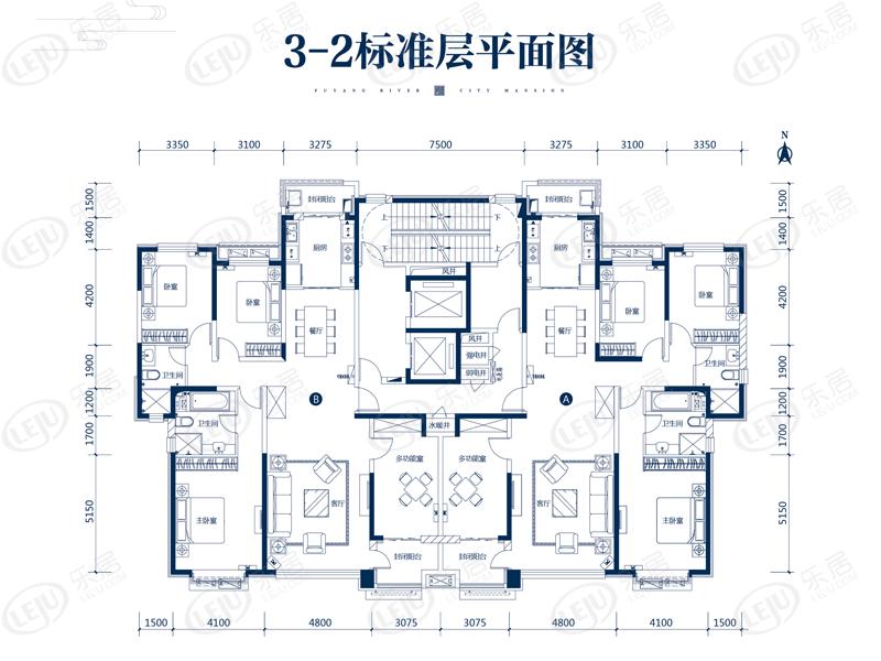 恒大龙庭3-2户型图