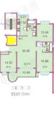 纺鑫苑房型: 三房;  面积段: 128.89 －140.28 平方米;
户型图