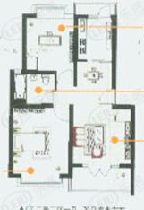 景谷苑三期房型: 二房;  面积段: 69 －72 平方米;户型图