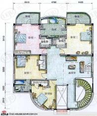 白云堡豪苑1732型别墅二层平面图户型图