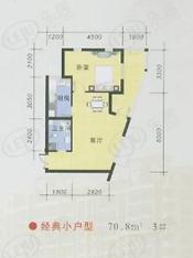 秋涛雅苑房型: 一房;  面积段: 45.5 －70.8 平方米;
户型图