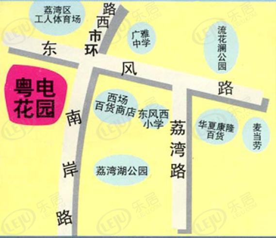 粤电花园位置交通图
