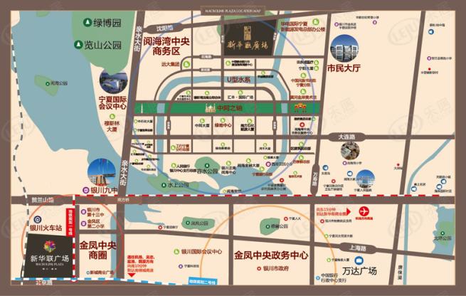 阅海湾新华联广场位置交通图