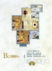 东京国际2+1室2厅1卫B户型户型图