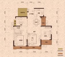 东江香域9栋116平米3+1房2厅4阳台户型图